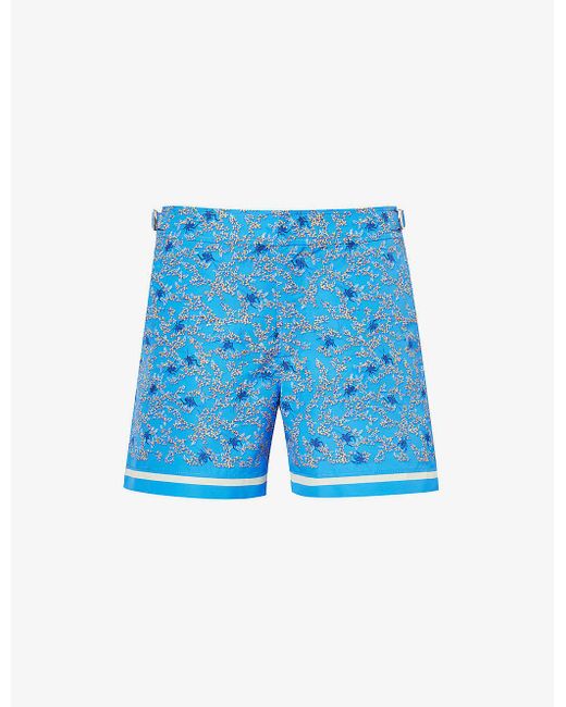 Orlebar Brown Blue Setter Floral-print Regular-fit Swim Shorts for men