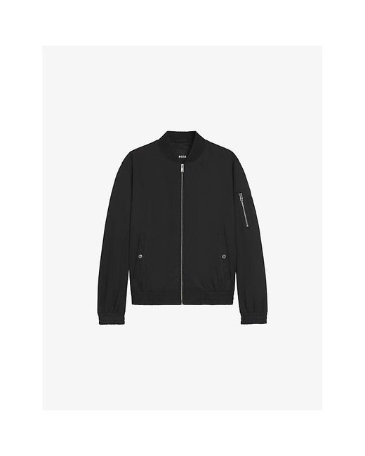 Boss Black Regular-Fit Zip-Up Woven Bomber Jacket for men