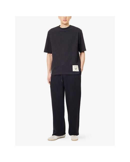 Jacquemus Blue Le Jogging Torneo Brand-Patch Cotton Jogging Bottoms for men