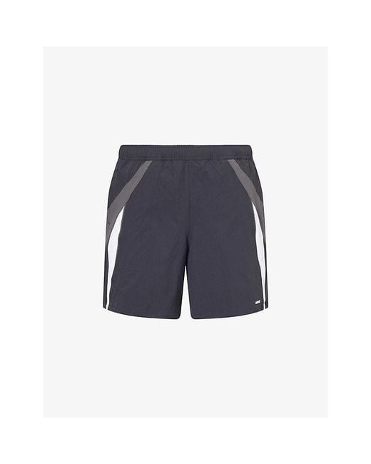 Obey Blue Onset Contrast-Stripe Woven Shorts for men