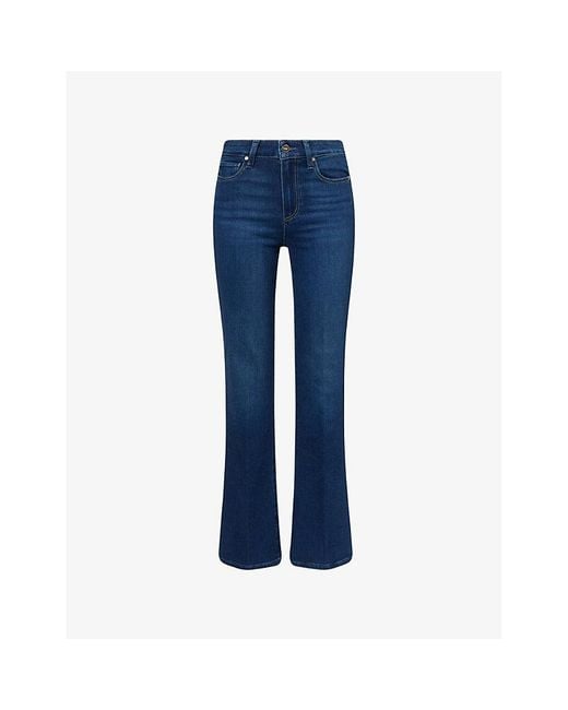 PAIGE Blue Laurel Canyon Flared Stretch-Denim Blend Jeans