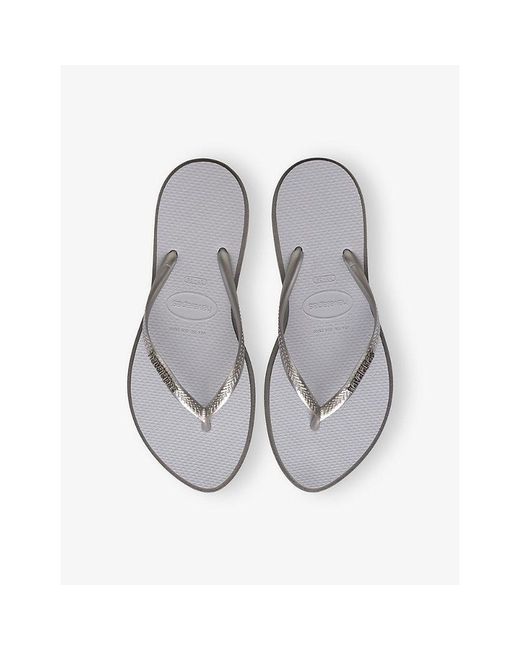 Havaianas White Slim Point Rubber Flip Flops