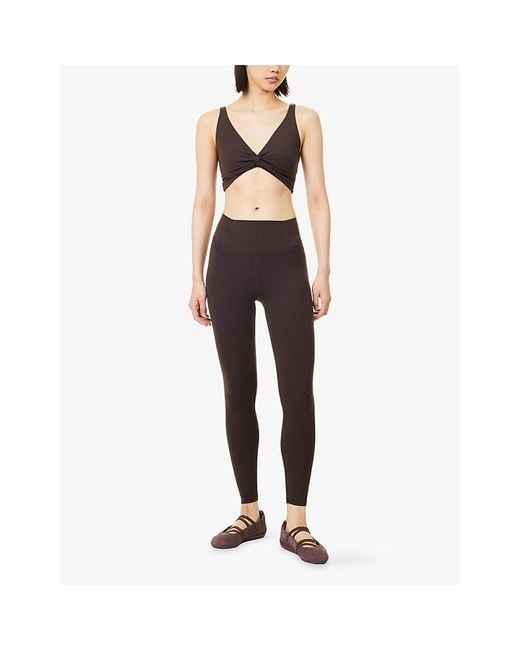 Fp Movement Brown Never Better Reversible Twist Crop Sports Bra