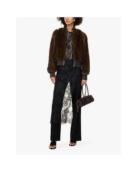 Zimmermann Blue Valiant Lace Wrap Wool Trousers