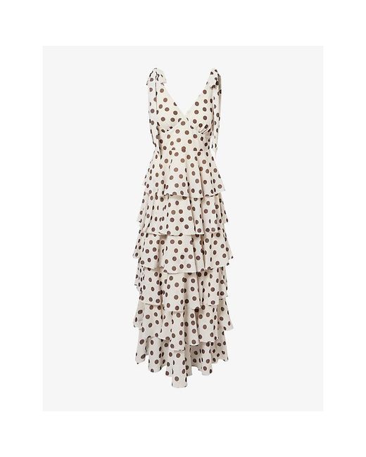 Pretty Lavish Metallic Fiore Tie Ruffle Woven Maxi Dress