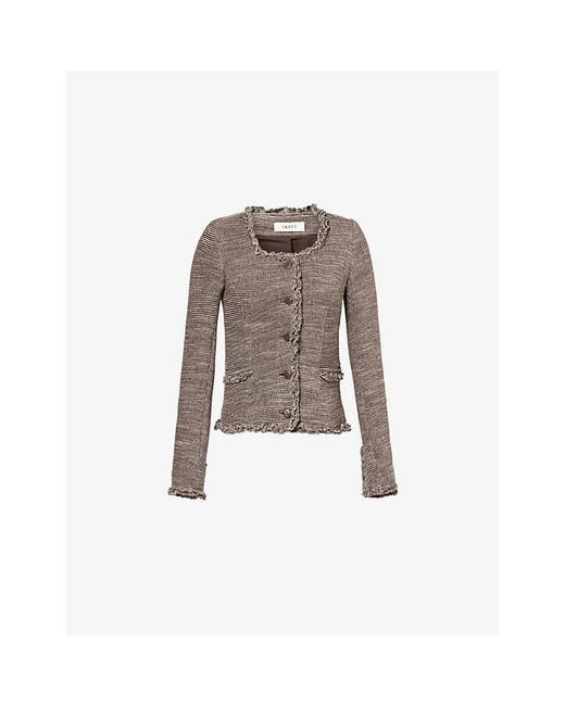 Skall Studio Brown Rosa Cinched Cotton And Wool Jacket