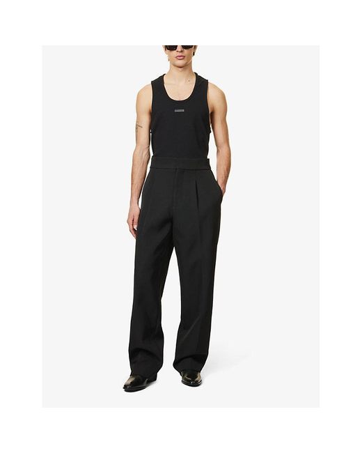 Fear Of God Black Brand-patch Stretch-cotton Tank Top X for men