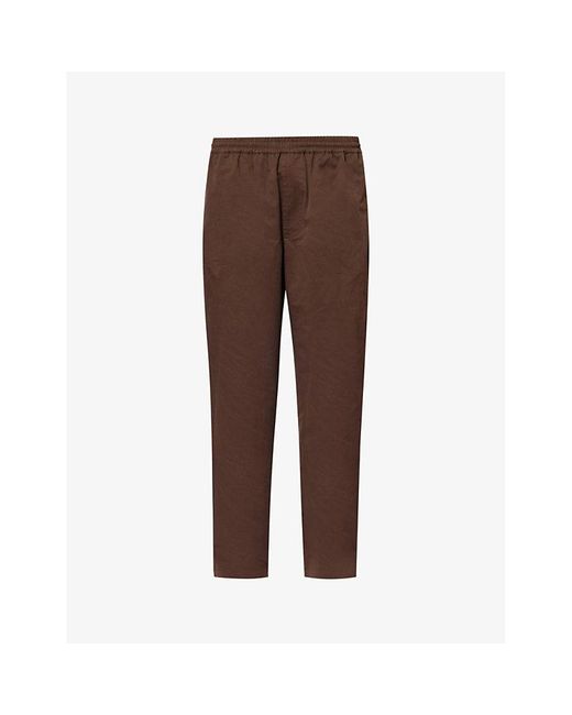 ICECREAM Brown Branded-tab Straight-leg Mid-rise Cotton Trousers for men