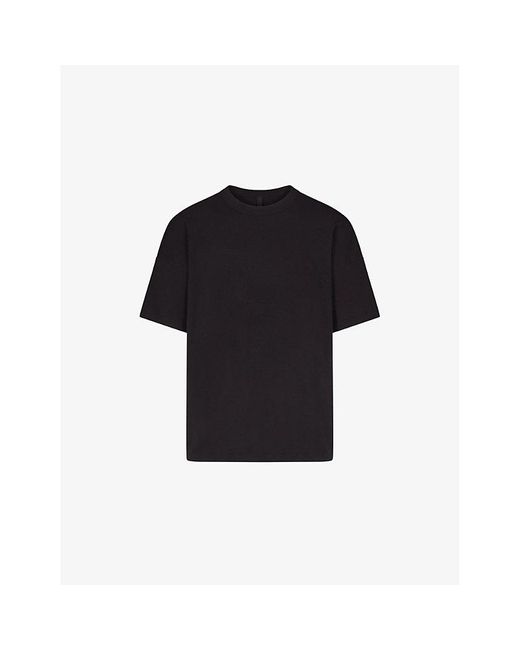 Skims Black Lounge Relaxed-Fit Cotton-Blend Jersey T-Shirt for men