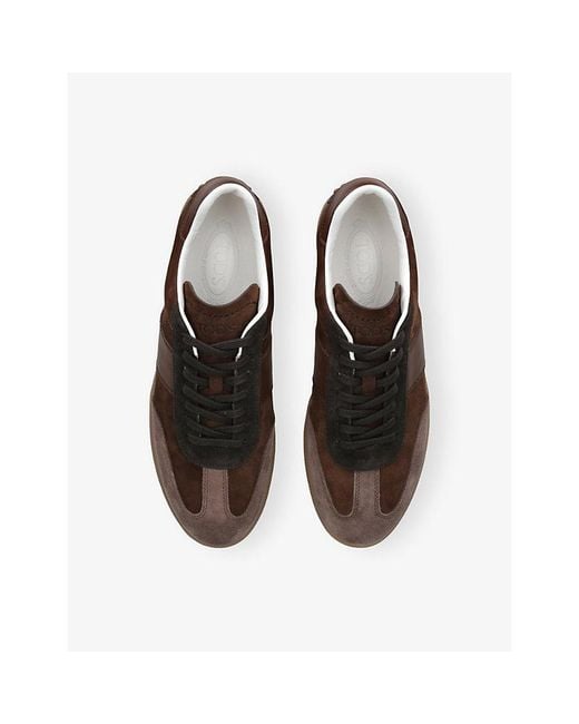 Tod's Brown Tod's Tabs Suede Trainers for men