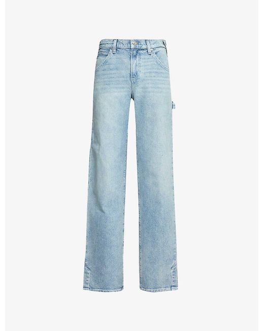 PAIGE Blue Rion Carpenter Straight-leg Mid-rise Stretch-denim Jeans