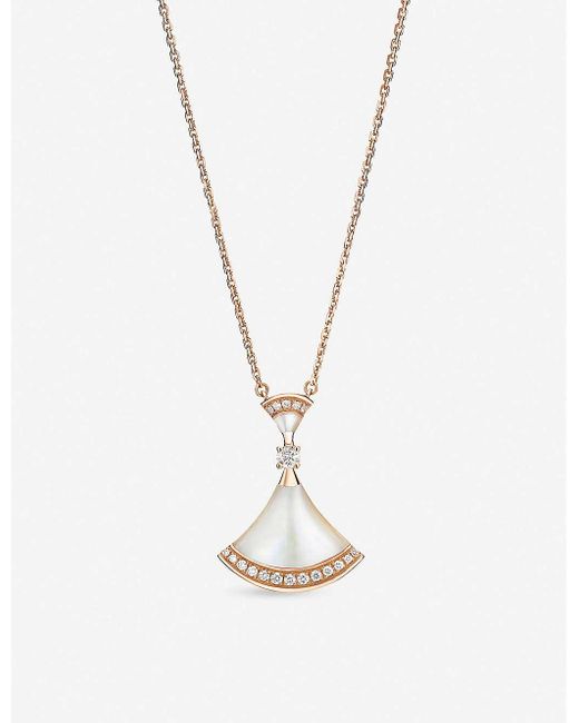 BVLGARI Metallic Divas Dream 18ct Rose-gold, Mother-of-pearl And Diamond Necklace