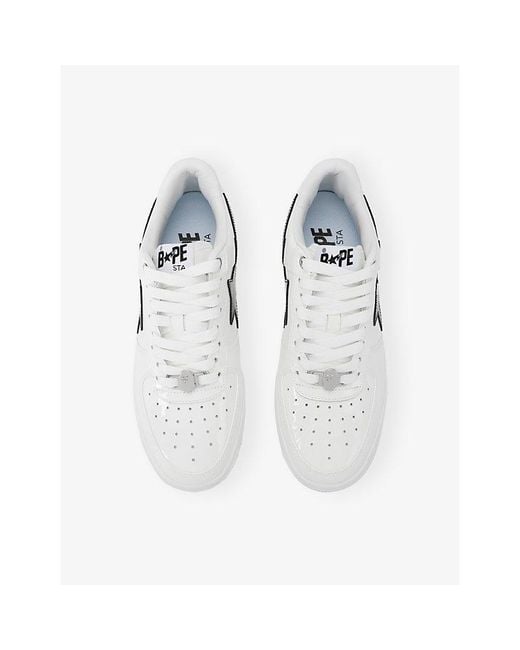 A Bathing Ape White Bape Sta #2 M2 Leather Trainers for men