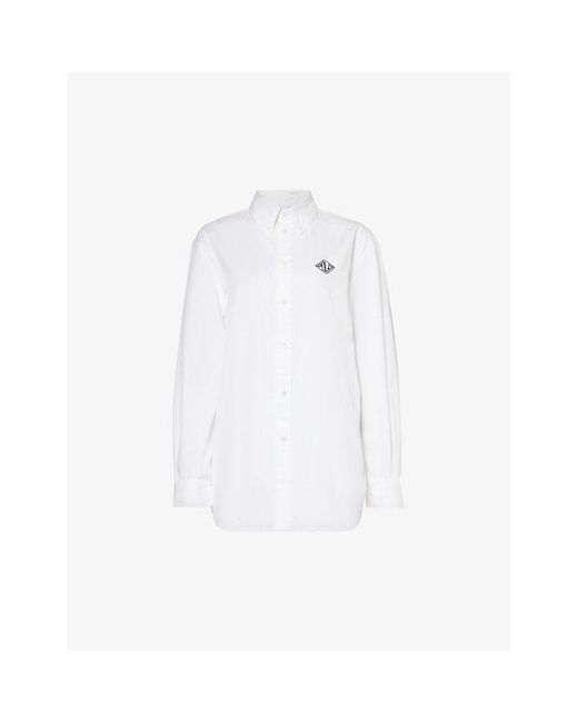 Polo Ralph Lauren White Logo-embroidered Relaxed-fit Cotton-poplin Shirt
