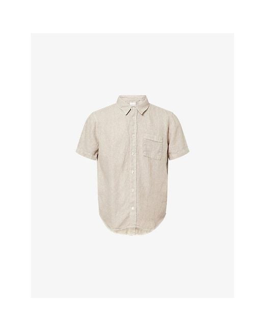 Citizens of Humanity Natural Cairo Short-Sleeve Linen Shirt for men