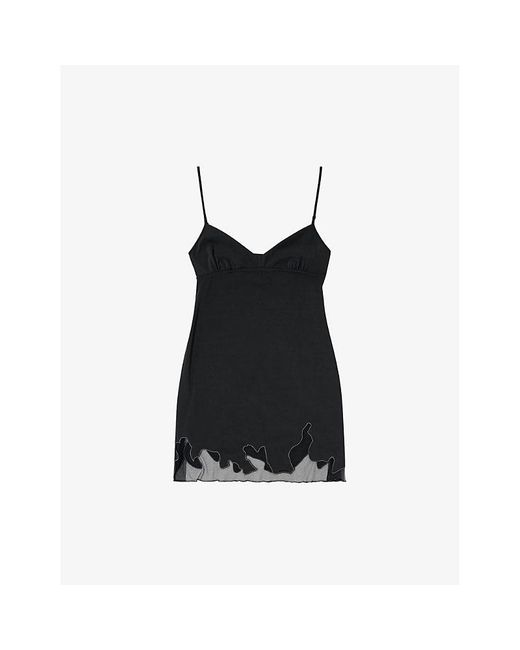 DIESEL Black D-Inlay-R1 Tulle-Inlay Stretch-Woven Mini Dress