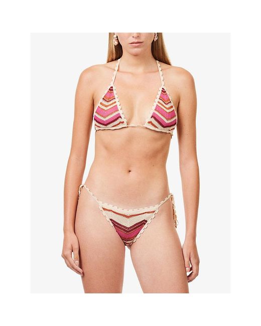 Devon Windsor Pink Aida Knitted Bikini Top