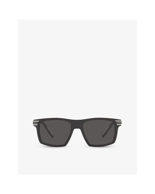 Dolce & Gabbana Gray Dg6160 Rectangle-frame Acetate Sunglasses
