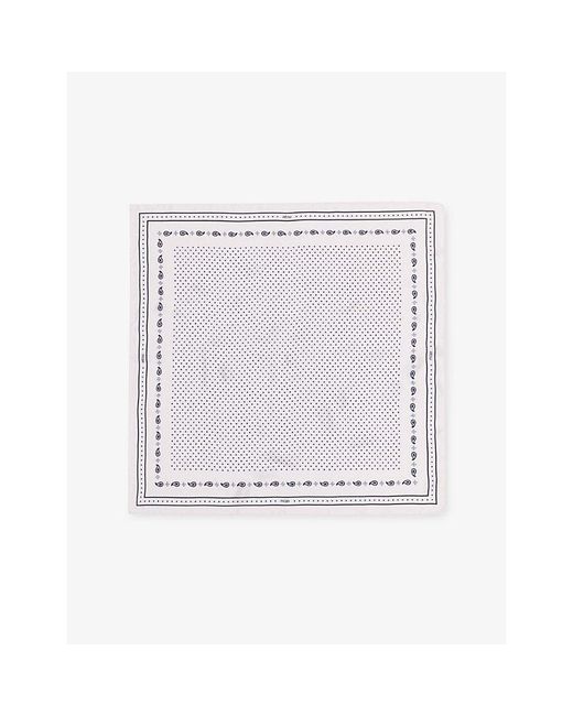 Maje White Polka Dot-Print Silk-Twill Scarf