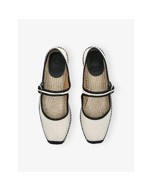 Castaner White Padua Mary-Jane Leather And Canvas Espadrilles