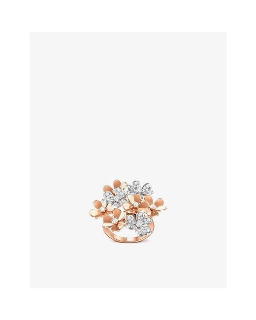 Van Cleef & Arpels Frivole 18ct Rose-gold, Rhodium-plated 18ct White-gold And 0.93ct Diamond Ring