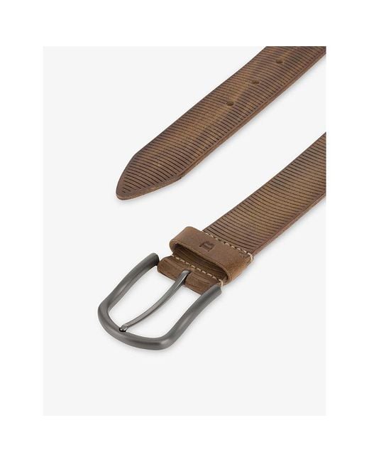 Boggi Brown Carved Leather Belt for men