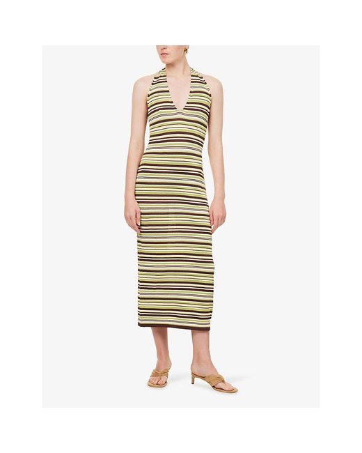 Away That Day Metallic Cape Town Halter-Neck Crochet Maxi Dress