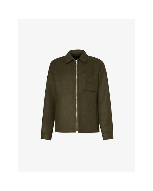Givenchy Green Double-faced Point-collar Wool And Silk-blend Jacket for men