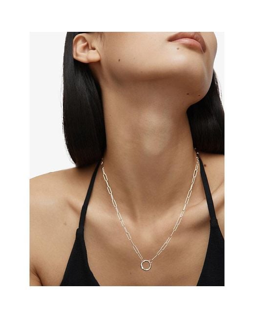 Monica Vinader White Alta Textured Sterling- Chain Necklace