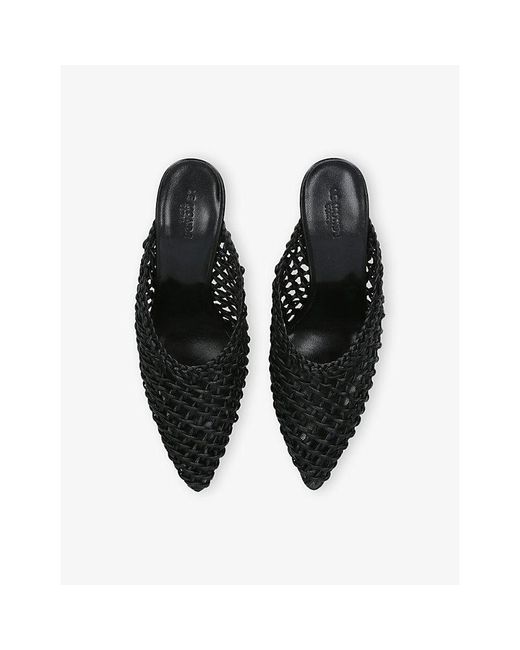 Le Monde Beryl Black Victoria Leather Mules