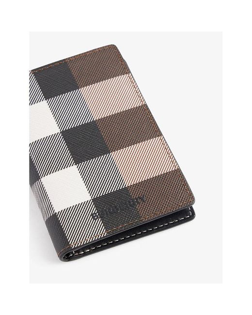 Burberry Gray Bateman Check-print Faux-leather Wallet for men