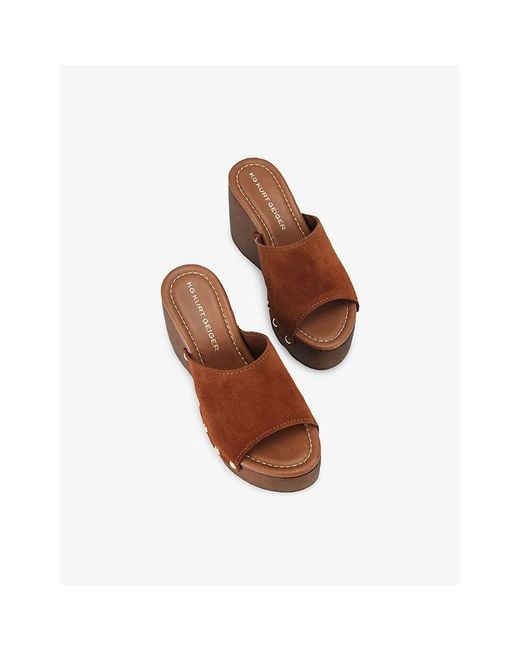 KG by Kurt Geiger Brown Rua Suede Wedges