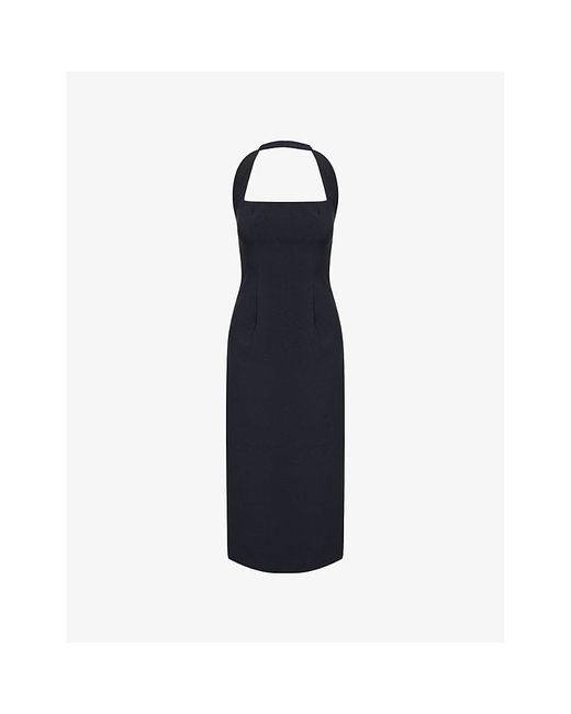Odd Muse Blue The Ultimate Muse Halterneck Stretch-Woven Midi Dress