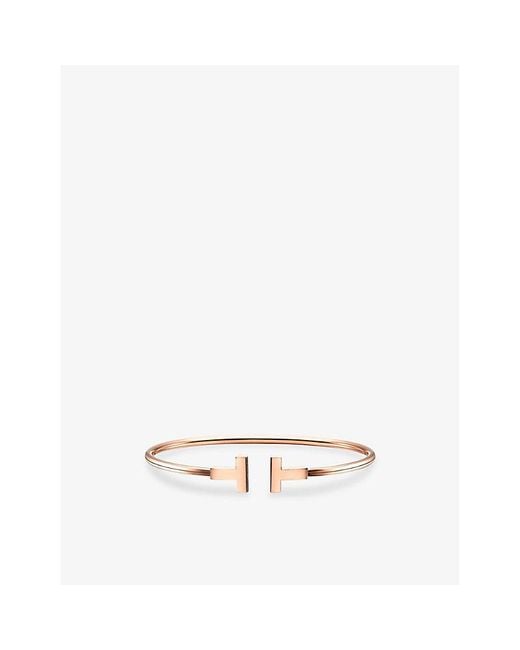 Tiffany & Co White Tiffany T 18Ct Rose- Wire Bracelet