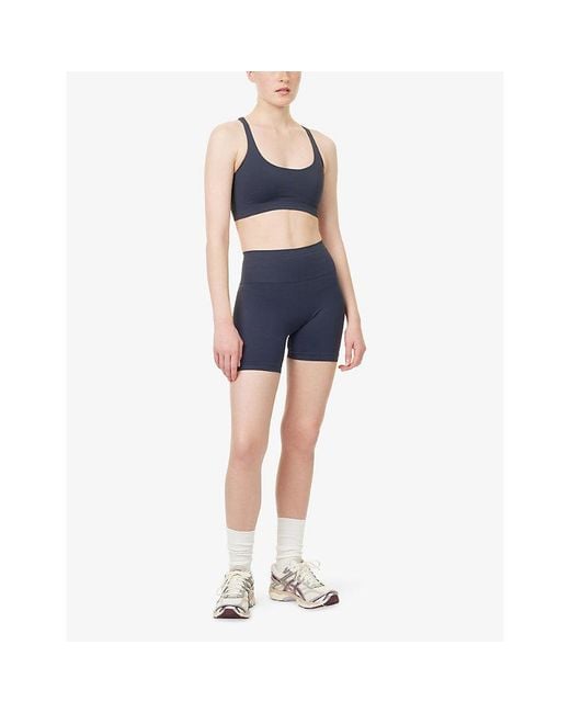 ADANOLA Blue Seamless Racerback Sports Bra
