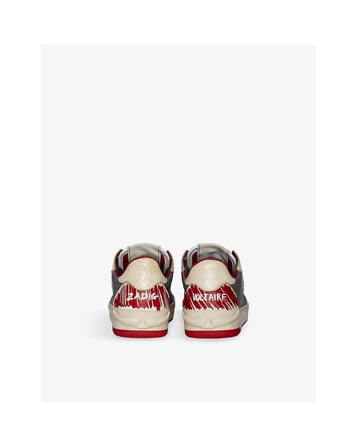 Zadig & Voltaire Multicolor Fly Wings Leather And Mesh Low-Top Trainers
