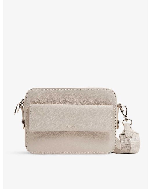 Reiss Cleo Leather Crossbody Camera Bag in Grey Lyst UK