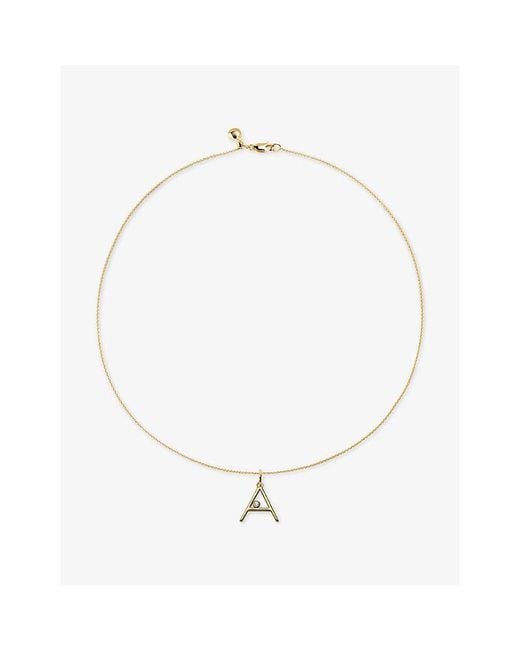 Monica Vinader White Initial A 18Ct Vermeil And 0.035Ct Lab-Grown Diamond Pendant Necklace