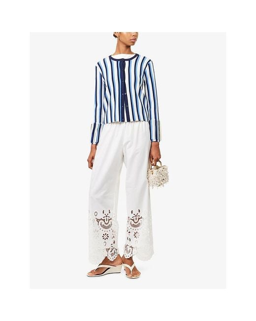 Jonathan Simkhai Blue Iris Striped Knitted Jacket