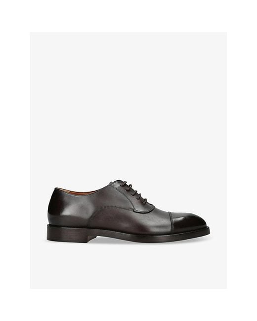 Zegna Black Torino Cap-toe Leather Oxford Shoes for men