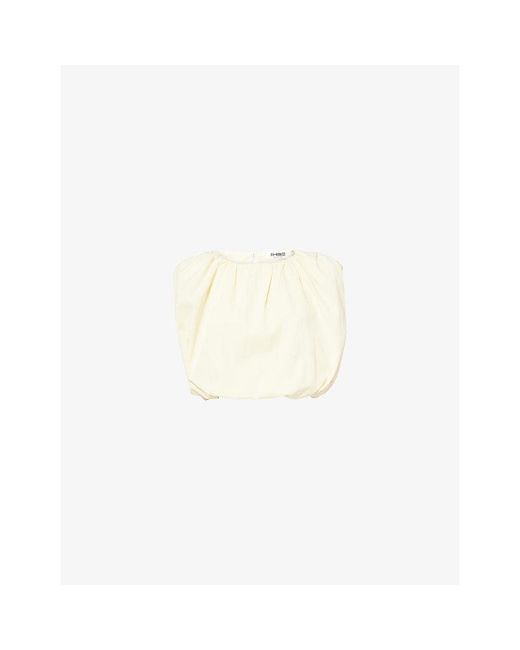 4th & Reckless White Tayla Bubble-Hem Sleeveless Woven Top