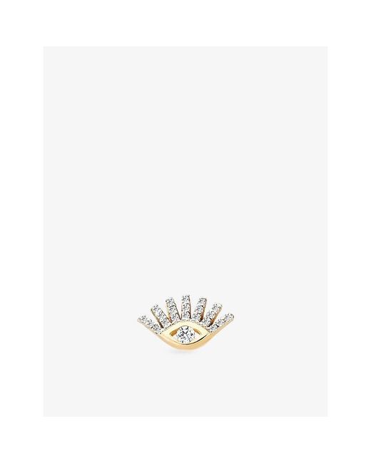 Kismet by Milka White Pave Evil Eye 0.10Ct Diamond Stud Earring