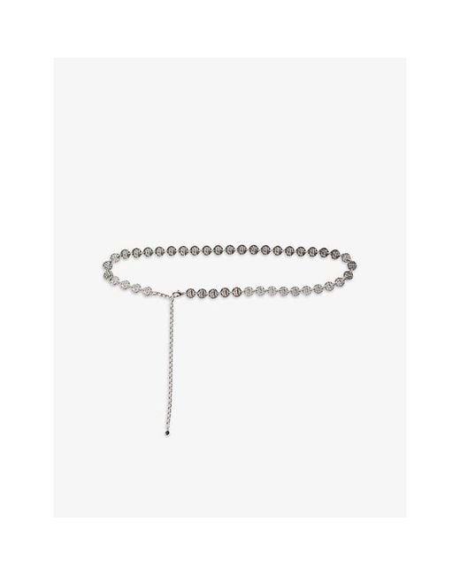 Claudie Pierlot White Brand-Medallion Chain Belt
