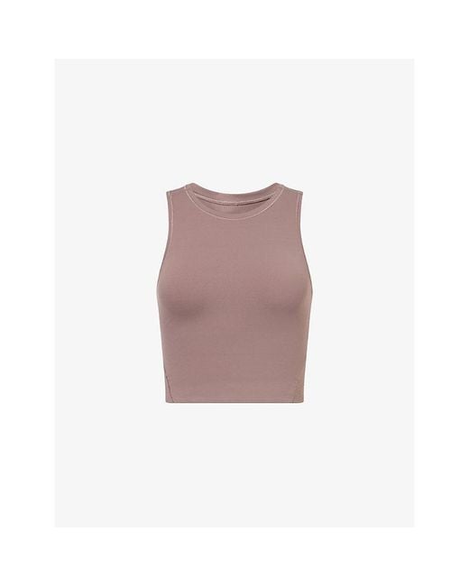 On Shoes Pink Studio Stretch-Woven Cropped Top