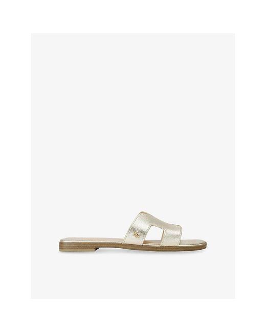 KG by Kurt Geiger Natural Raven Faux-Leather Flat Sandals