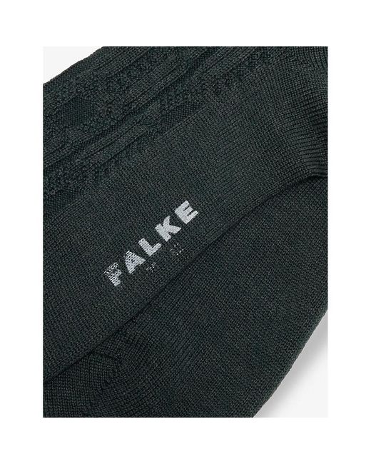 Falke Gray Overcoat Mid-Calf Wool-Blend Knitted Boot Socks for men