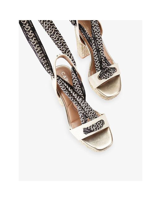 Carvela Kurt Geiger Multicolor Sorrento Scarf Woven Heeled Platform Sandals