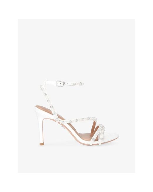 Carvela Kurt Geiger White Felice Satin Heeled Sandals