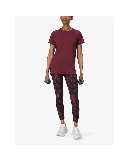 Sweaty Betty Purple Athlete Featherweight Relaxed-Fit Woven T-Shirt