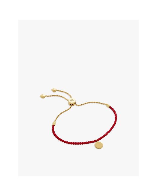 Monica Vinader White Linear Friendship 18Ct-Plated Vermeil Sterling Bracelet